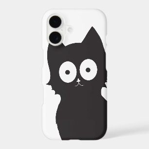 Black Cat Silhouette on White Background