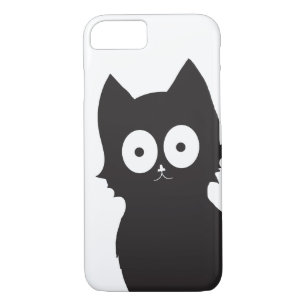 Black Cat Silhouette on White Background iPhone 8/7 Case