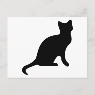 Black Cat Silhouette Postcard