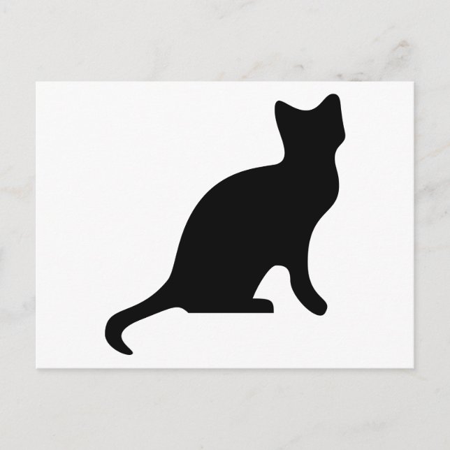 Black Cat Silhouette Postcard (Front)