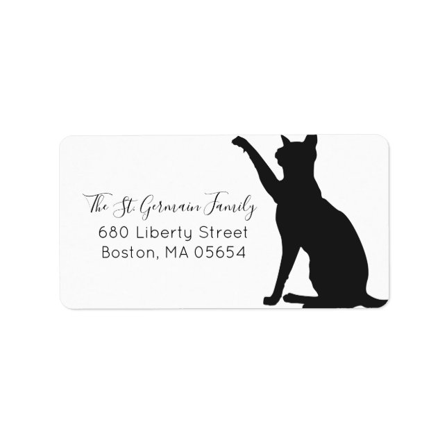 Black Cat Silhouette Return Address Label (Front)