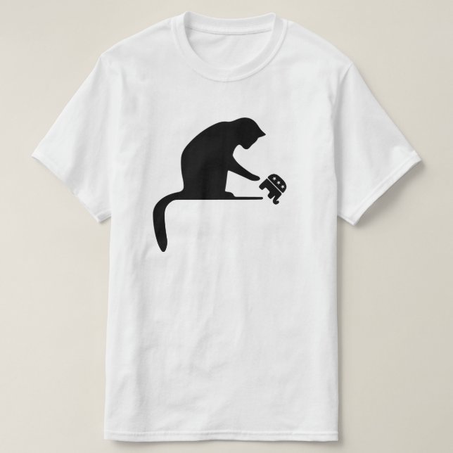 Black Cat Silhouette  T-Shirt (Design Front)