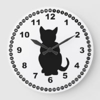 Black Cat Silhouette Witch's Familiar Square Wall
