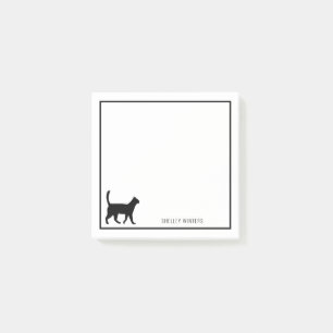 Black Cat Silhouette with name Post-it Notes