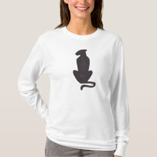 Black Cat Silhouette women white long sleeve shirt