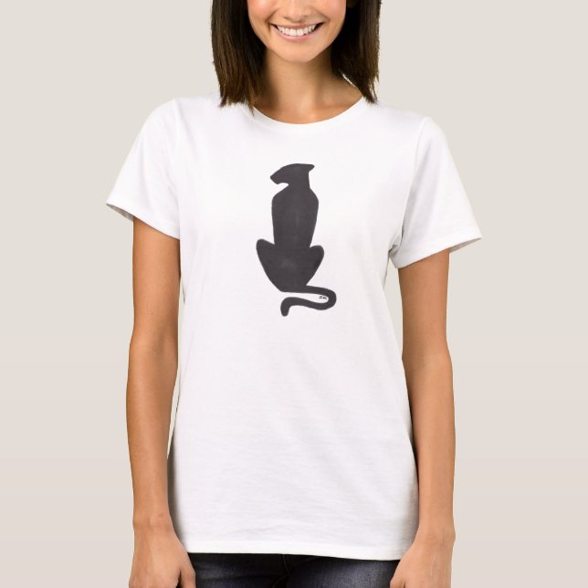 Black Cat Silhouette women white T-shirt (Front)