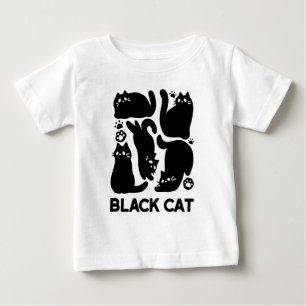 Black Cat Silhouettes - Cute Feline Design Baby T-Shirt