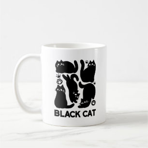 Black Cat Silhouettes - Cute Feline Design Coffee Mug