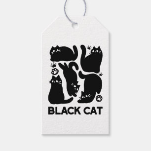 Black Cat Silhouettes - Cute Feline Design Gift Tags
