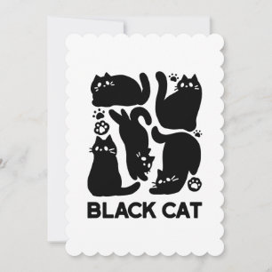 Black Cat Silhouettes - Cute Feline Design Holiday Card