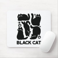 Black Cat Silhouettes - Cute Feline Design