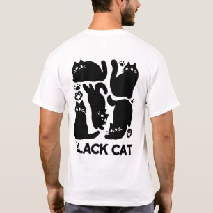 Black Cat Silhouettes - Cute Feline Design T-Shirt
