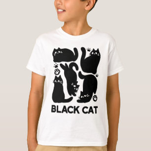 Black Cat Silhouettes - Cute Feline Design T-Shirt