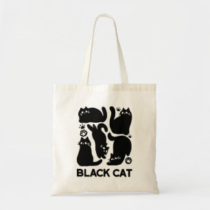 Black Cat Silhouettes - Cute Feline Design Tote Bag
