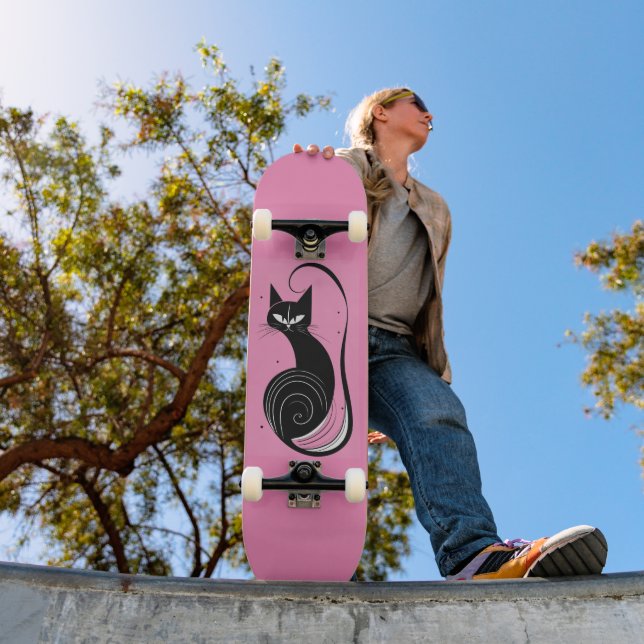 BLACK CAT SKATEBOARD PINK DECK (Outdoor 1)