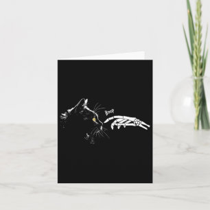 Black Cat Skeleton Hand Boop Halloween Cute Cats P Card