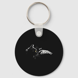 Black Cat Skeleton Hand Boop Halloween Cute Cats P Key Ring