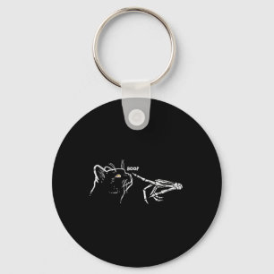Black Cat Skeleton Hand Boop Halloween Pet Women G Key Ring