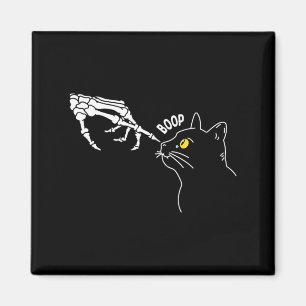 Black Cat Skeleton Hand Boop Halloween Pet Women Magnet