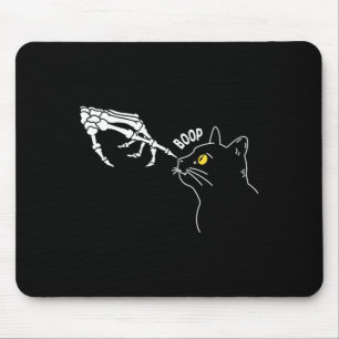 Black Cat Skeleton Hand Boop Halloween Pet Women Mouse Mat