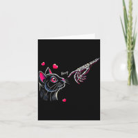 Black Cat Skeleton Hand Boop Valentine's Day Pet O
