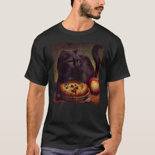 Black Cat Sloth Apple Pie T-Shirt
