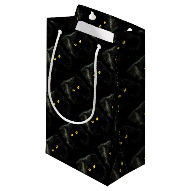Black Cat Small Gift Bag (Front Angled)