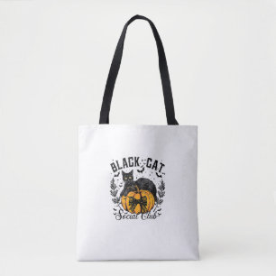 Black Cat Social Club, Halloween, Coquette, Gothic Tote Bag