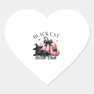 Black Cat Social Club Halloween Witch Party Costum Heart Sticker