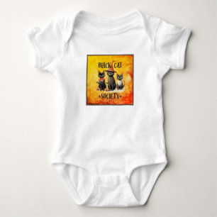 Black Cat Society - 3 Black Kitties Baby Bodysuit