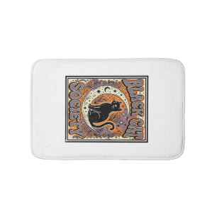 Black Cat Society Cat Black Cat Vintage Vector Art Bath Mat