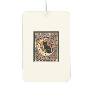 Black Cat Society Cat Black Cat Vintage Vector Art Car Air Freshener