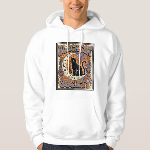 Black Cat Society Cat Black Cat Vintage Vector Art Hoodie