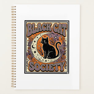 Black Cat Society Cat Black Cat Vintage Vector Art Planner