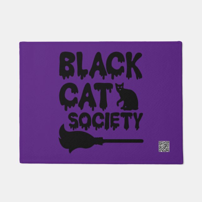 Black Cat Society Doormat (Front)