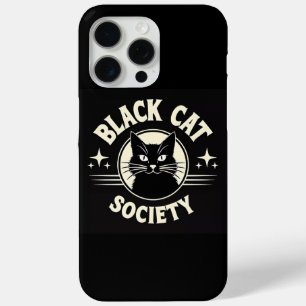 Black Cat Society Gothic Halloween iPhone 15 Pro Max Case
