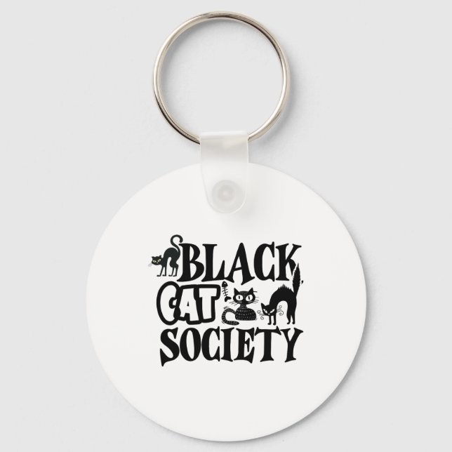 Black Cat Society  Key Ring (Front)