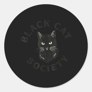 Black Cat Society Misunderstood Cat Awareness Classic Round Sticker