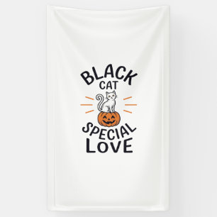 Black Cat Special Love Halloween Cat Vector Design Banner