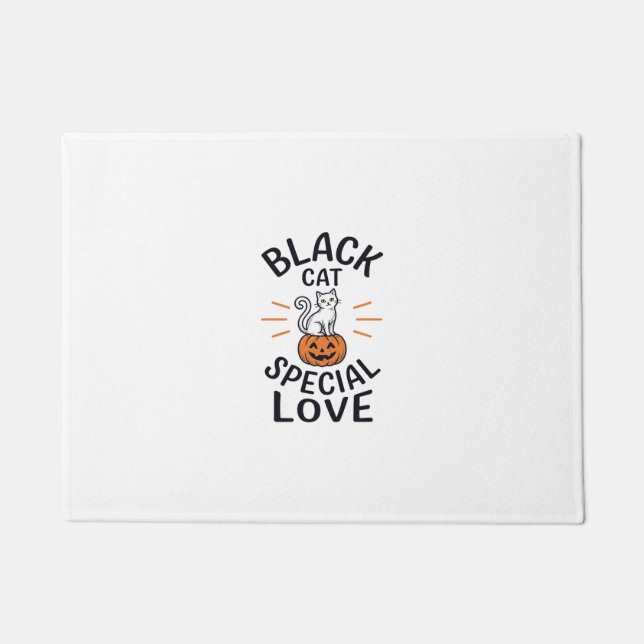 Black Cat Special Love Halloween Cat Vector Design Doormat (Front)