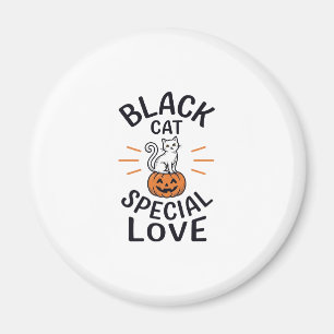 Black Cat Special Love Halloween Cat Vector Design Magnet
