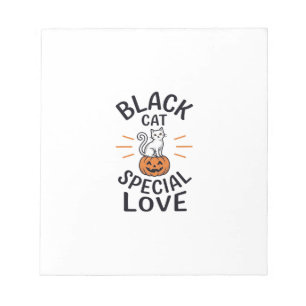 Black Cat Special Love Halloween Cat Vector Design Notepad