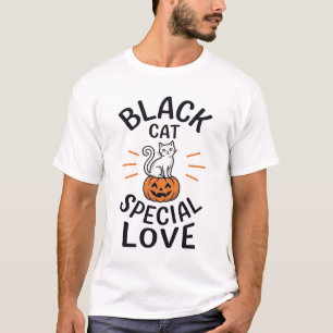 Black Cat Special Love Halloween Cat Vector Design T-Shirt