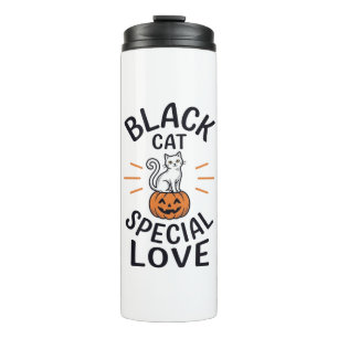 Black Cat Special Love Halloween Cat Vector Design Thermal Tumbler