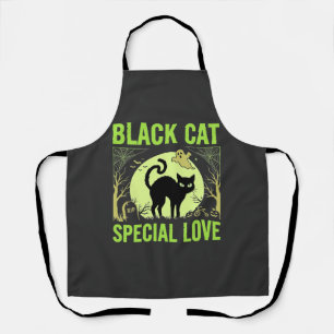 Black Cat Special Love Halloween Graphic Apron