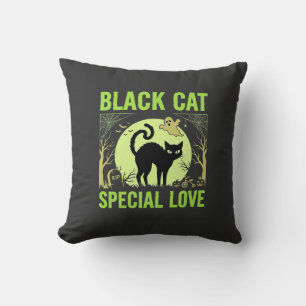 Black Cat Special Love Halloween Graphic Cushion