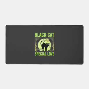 Black Cat Special Love Halloween Graphic Desk Mat