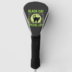 Black Cat Special Love Halloween Graphic Golf Head Cover