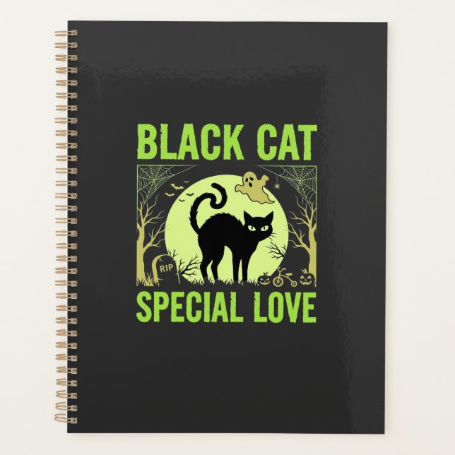 Black Cat Special Love Halloween Graphic Planner (Front)