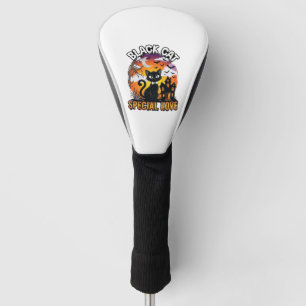 Black Cat Special Love Halloween Haunted House Bat Golf Head Cover